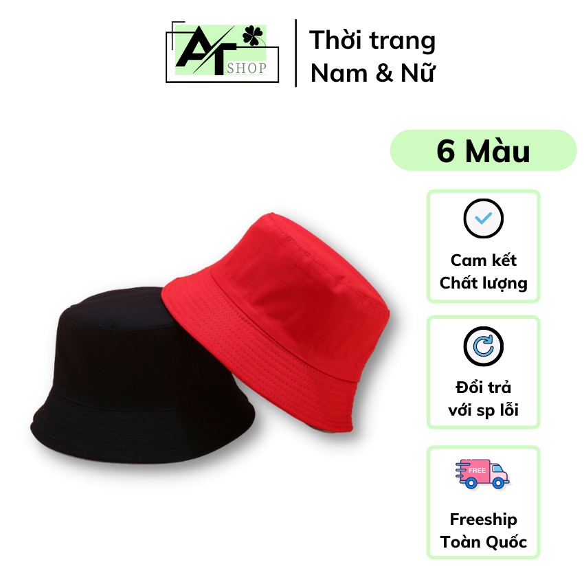 Mũ bucket trơn 🔺 SIÊU DỄ THƯƠNG 🔺 Nón tai bèo vành tròn trơn 2 mặt Ulzzang form unisex nam nữ - BK02