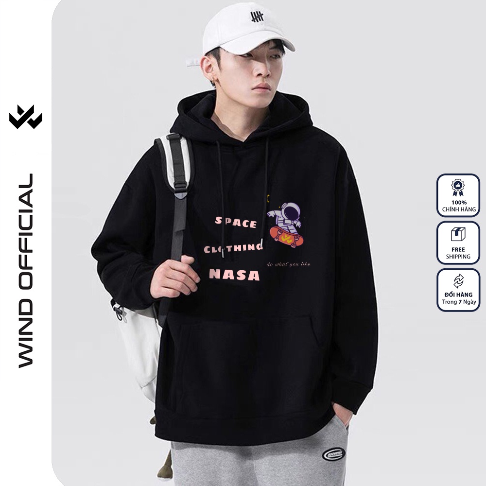 Áo hoodie form rộng WIND unisex nỉ bông HD23 NASA thời trang nam nữ oversize ulzzang