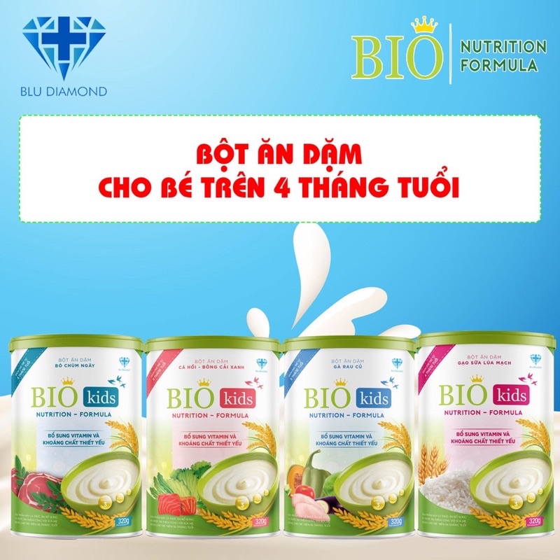 Bột ăn dặm cho bé Bio kids pha sẵn thơm ngon dinh dưỡng