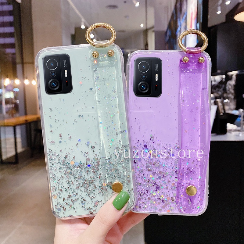 Ốp điện thoại TPU họa tiết bầu trời đầy sao kèm vòng đeo tay cho XIAOMI MI 11T PRO 11 LITE 5G NE 10T PRO