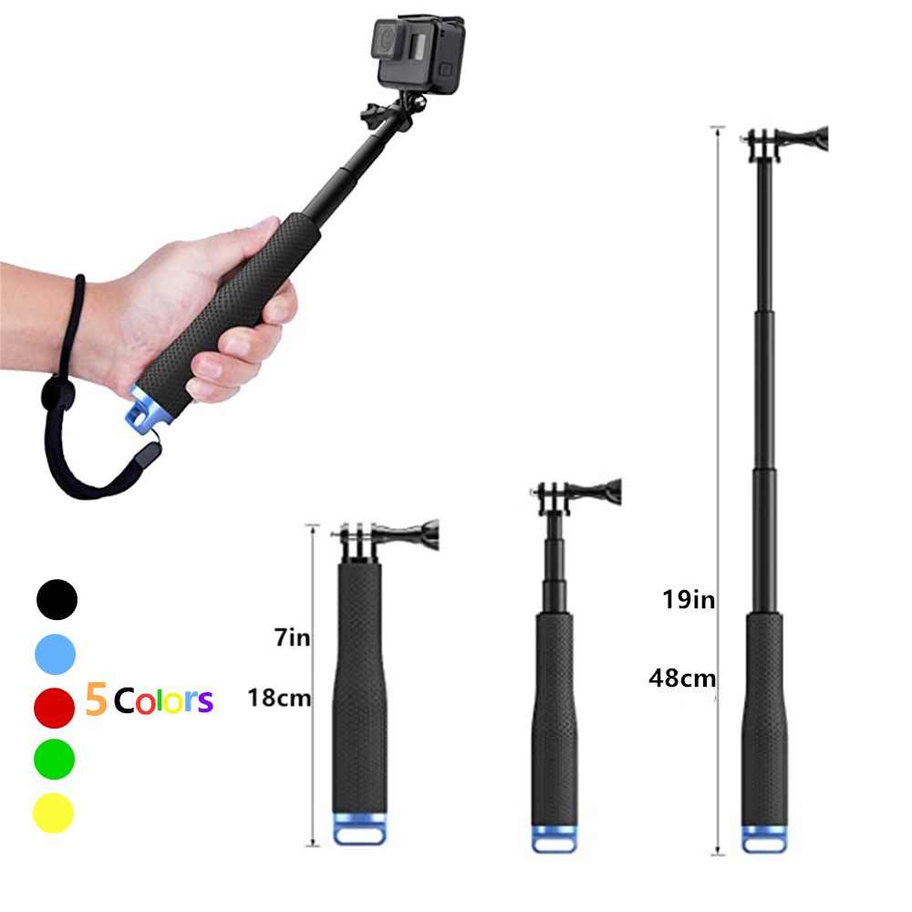 Gậy Chụp Ảnh Cầm Tay Mở Rộng 48Cm Bằng Hợp Kim Nhôm Cho GoPro Hero 9 8 7 6 5 4 OSMO Action Xiaoyi
