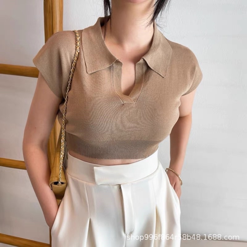 Áo len montogi cổ polo dáng ngắn (ảnh thật/ có sẵn) | BigBuy360 - bigbuy360.vn