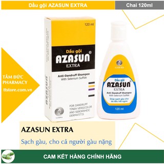 AZASUN EXTRA [Chai 120ml] - Dầu Gội Sạch Gàu Azasun Extra 1.8% - Dành cho người bị gàu nặng