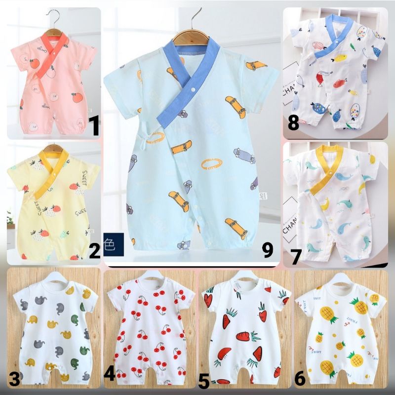 bộ body ngắn tay sơ sinh kimono cotton cho bé trai/gái