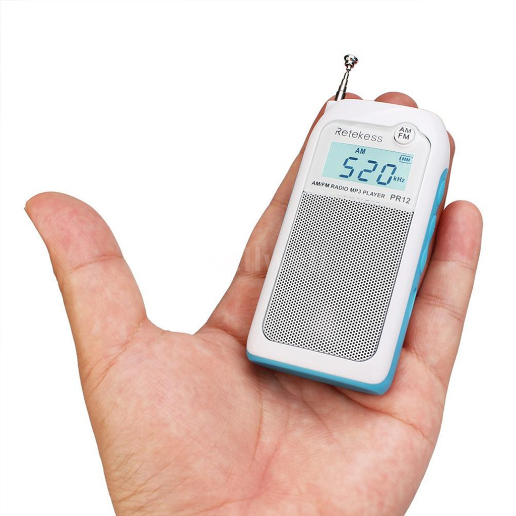 Radio cầm tay mini Retekess PR12 nghe AM/FM và nhạc thẻ nhớ