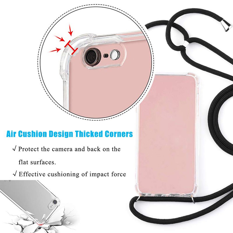 Ốp Lưng Trong Suốt Có Dây Đeo Chéo Cho Oppo A9 A5 2020 F1S A8 A31 A7 A12 A12E A5S A5 A3S A83 A1 A73 A79 A77 A59 A57 A37 A37W