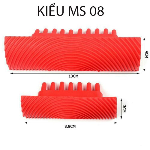 (Tặng cọ quét) Dụng cụ tạo vân gỗ (combo 2 bộ gồm 4 cây cọ) tạo vân giả gỗ sắt mạ kẽm, tạo vân gỗ bề mặt xi măng