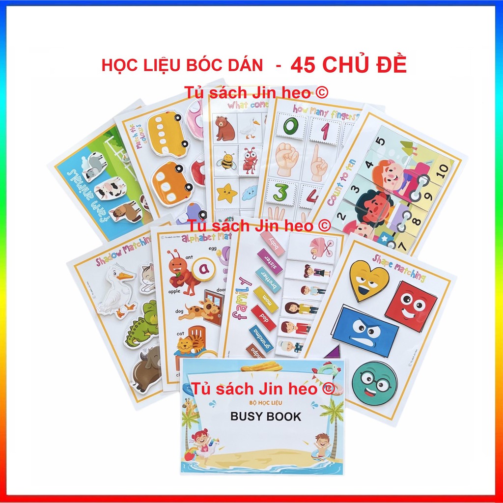 [HỌC LIỆU cho bé] Busy Book full – bóc dán 45 chủ đề