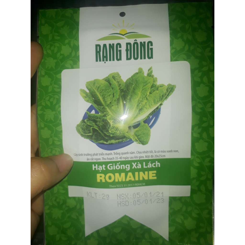 [Seeds] Hạt giống Xà lách Romaine, đóng gói 2gr, dễ trồng, năng suất cao