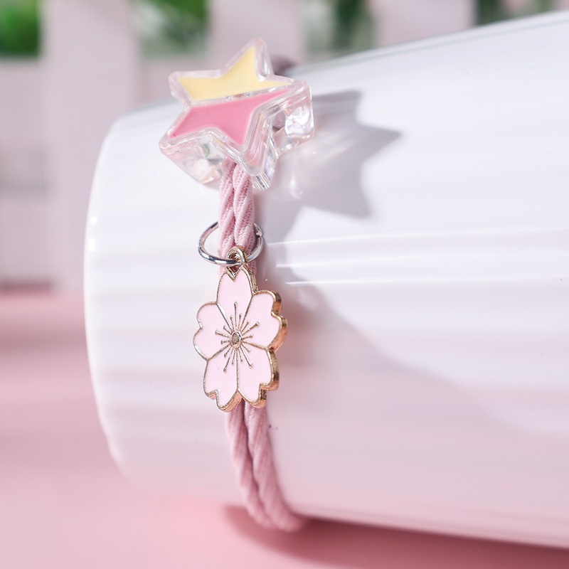 Dây Thun Cột Tóc Mặt Ngôi Sao Đơn Giản Thời Trang Cho Nữ