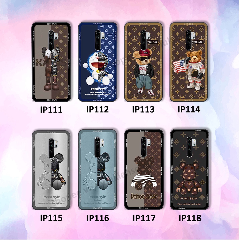 Ốp lưng điện thoại Xiaomi Redmi Note 8 / Note 8 Pro in hình gấu bear, kaws, doremon thời trang, ốp lưng cao cấp chất lượ