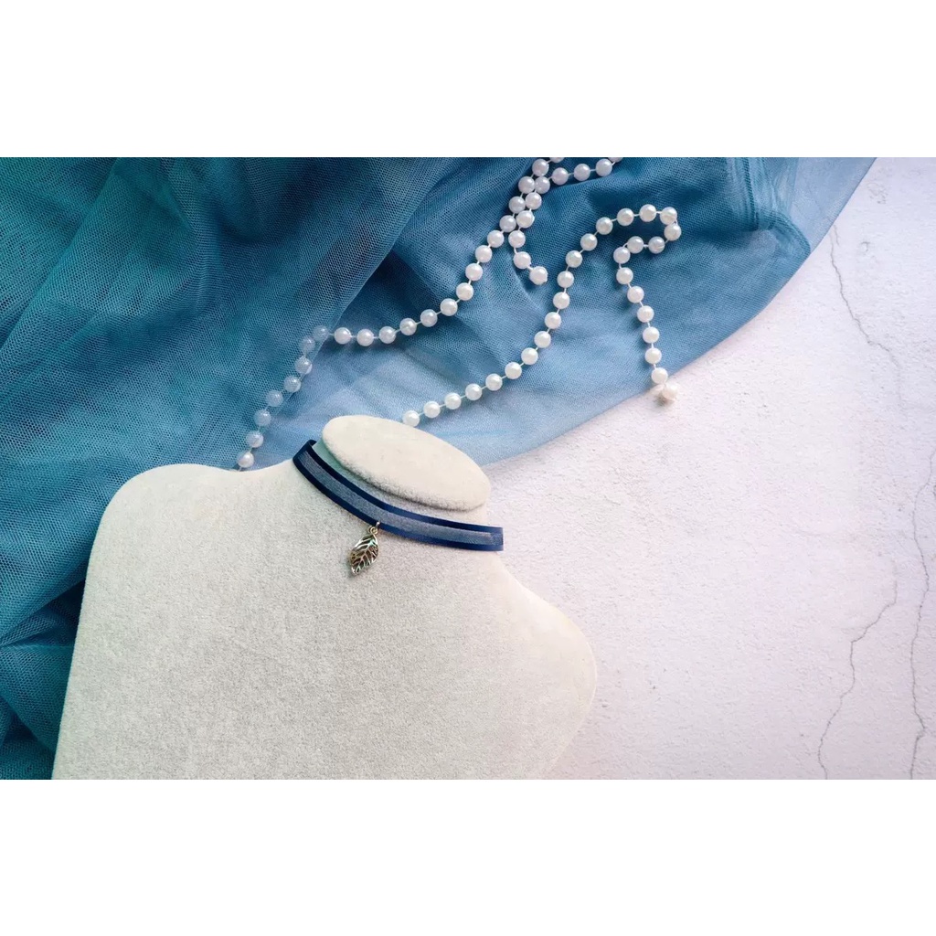 Vòng Cổ choker Mặt Hành Tinh Xanh Dương Phong Cách Nhật Hàn Cho Nữ