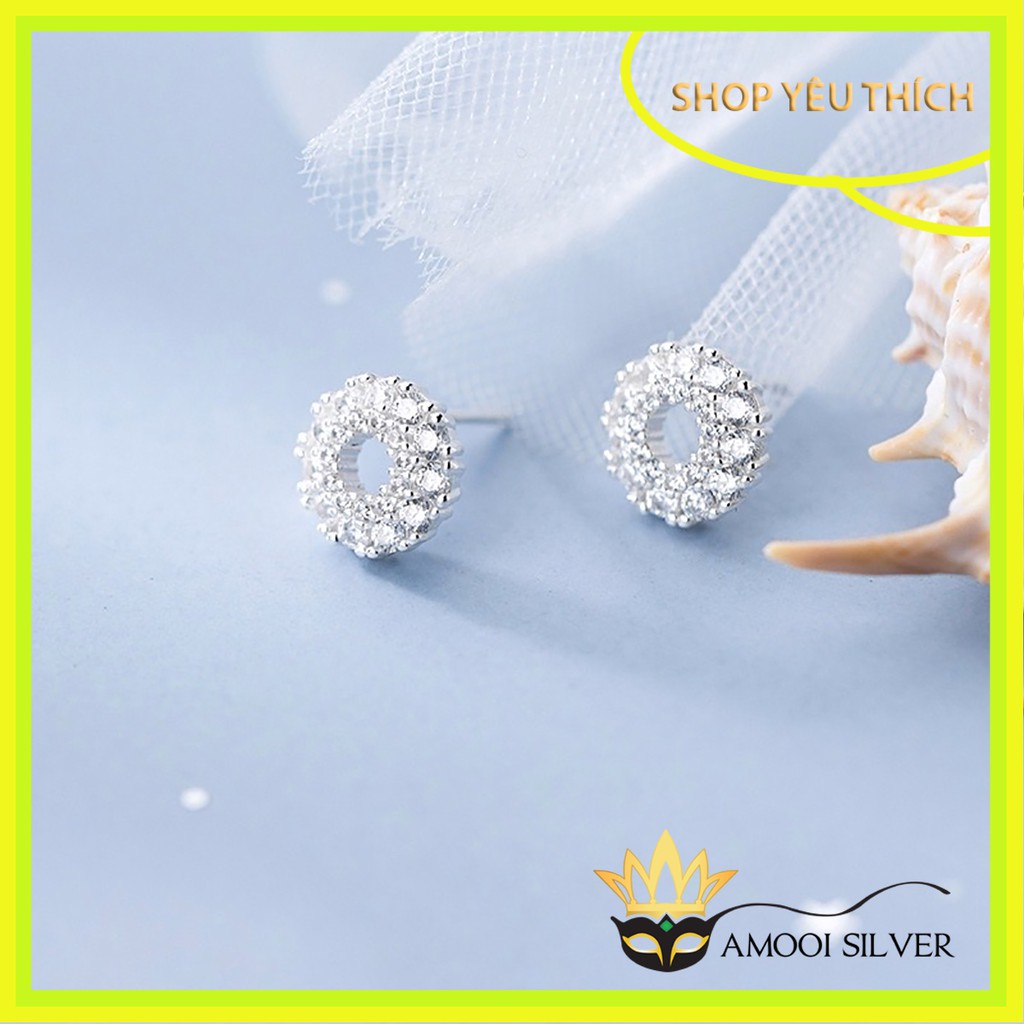 Bông tai bạc S925 Huyền thoại biển xanh - Amooi Silver AB83