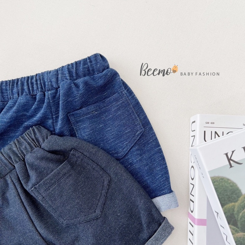 Quần short cotton da cá giả jean bé trai-MS48