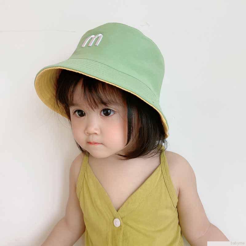 Mũ tròn vành 2 mặt chống nắng họa tiết cầu vồng cho bé