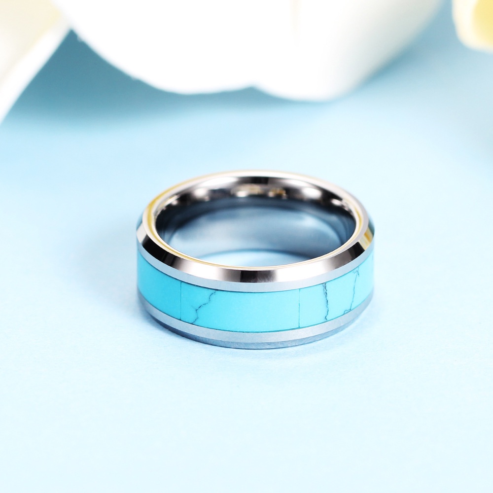 Nhẫn nam nữ tròn Asta Accessories màu bạc thời trang chất Titan đẹp đơn giản không gỉ - Nhẫn Stock