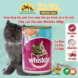 Thức ăn ướt pate cho mèo whiskas lon 400gr, pate lon cho mèo cao cấp bổ sung dinh dưỡng whiskas - 9xpetcare