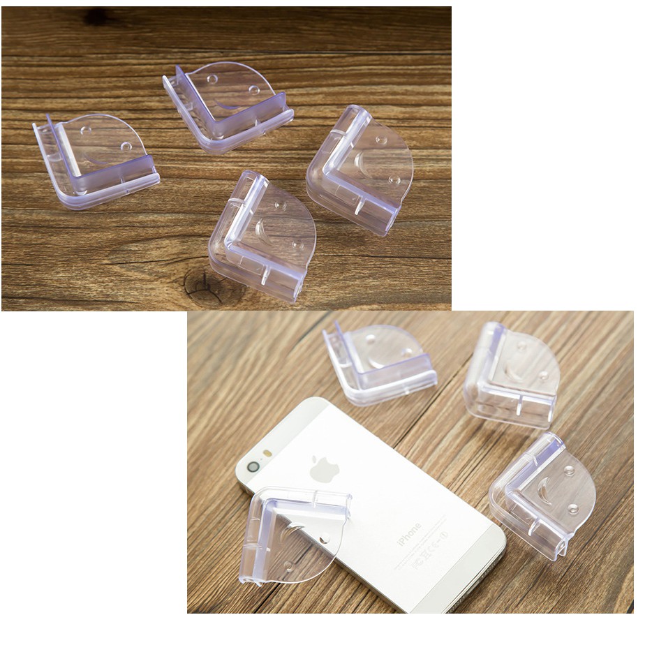 Bộ 8 nắp che góc cạnh bàn bằng silicon bảo vệ trẻ em kèm miếng dán 3M