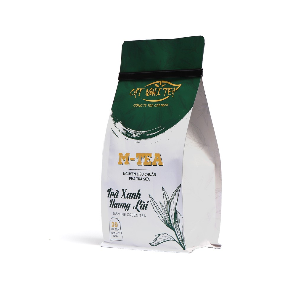 TRÀ XANH HƯƠNG LÀI nguyên liệu pha trà sữa và trà trái cây CAT NGHI TEA – 120g (20 Túi Lọc x 6g)