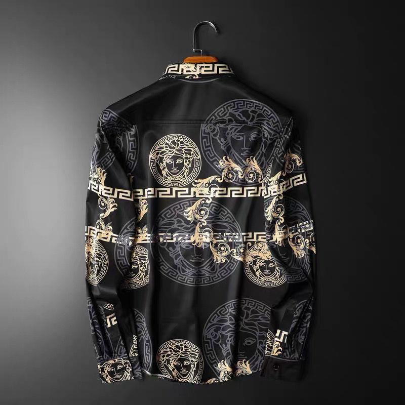Áo sơ mi versace dài tay hợp thời trang nam mỏng mùa xuân nam s áo sơ mi hoa-inch cá nhân hóa áo sơ mi in