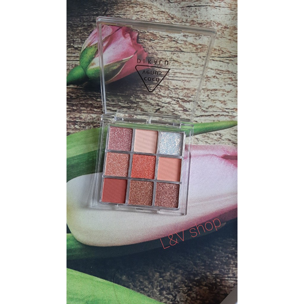 Phấn Mắt DIKALU VENUS 9 Ô Màu Nhũ - Nhẹ Nhàng Lấp Lánh