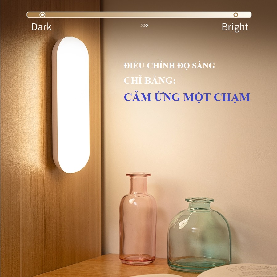 Đèn LED Sạc Điện Đọc Sách Dán Tường Học Bài, Để Đầu Giường, Điều Chỉnh Cảm Ứng, Có Thêm Mang Theo Di Động