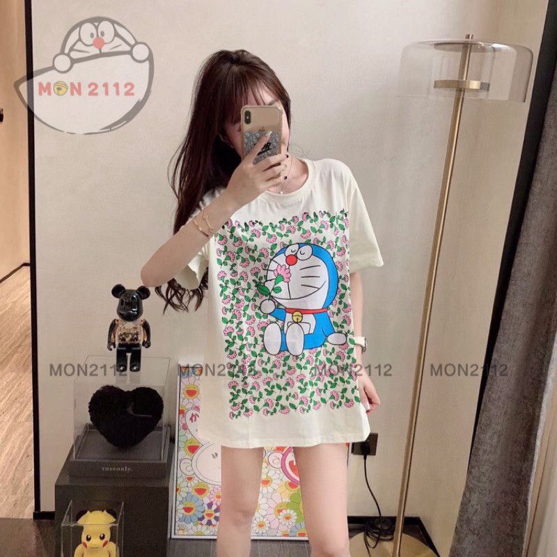 ÁO THUN COTTON TAY NGẮN FREESIZE DƯỚI 60KG DORAEMON DOREMON