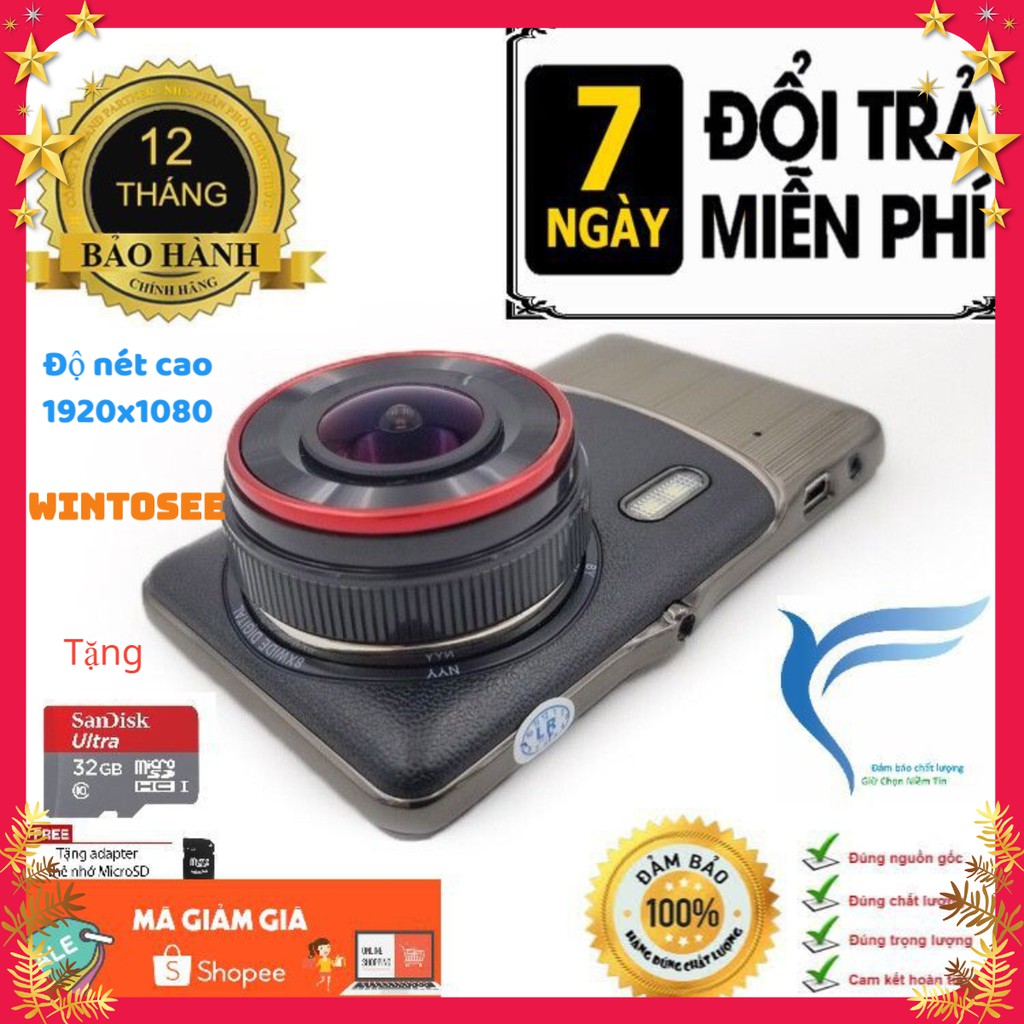 [Tặng thẻ nhớ 32G] Camera hành trình giá rẻ wintosee V2 GPS_ADAS cảnh báo làn đường-cảnh báo tốc độ | BigBuy360 - bigbuy360.vn