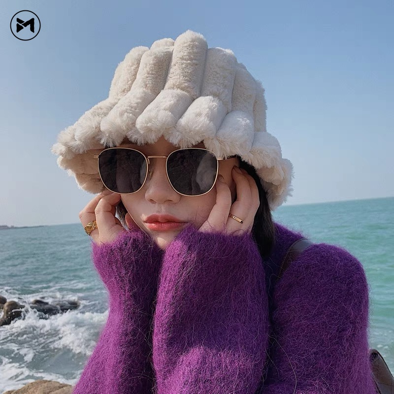 Mũ Tai Bèo Lông Thỏ Họa Tiết Sọc Ngang Thời Trang Dành Cho Cả Nam Và Nữ