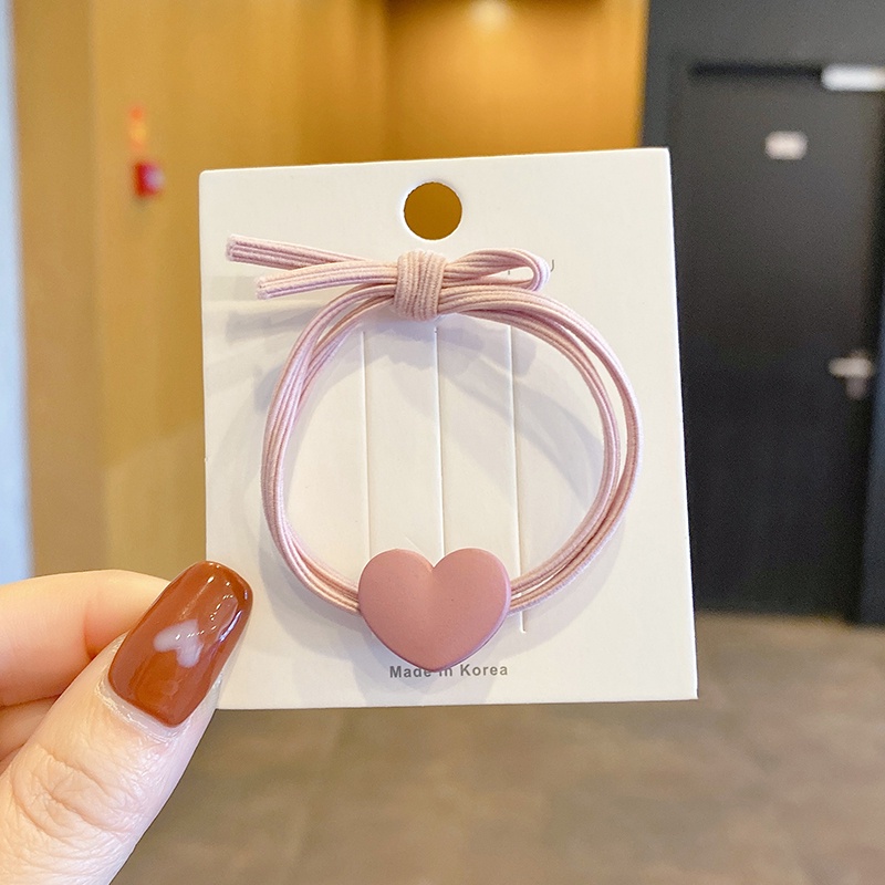Dây Buộc Tóc Cao Su Họa Tiết Trái Tim Nhỏ Dễ Thương Đơn Giản Cho Trẻ Em