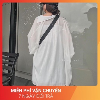 [FREESHIP] Áo sơ mi trắng tay bồng 24APRIL 🌸 Chất thô lụa form oversize 🌸