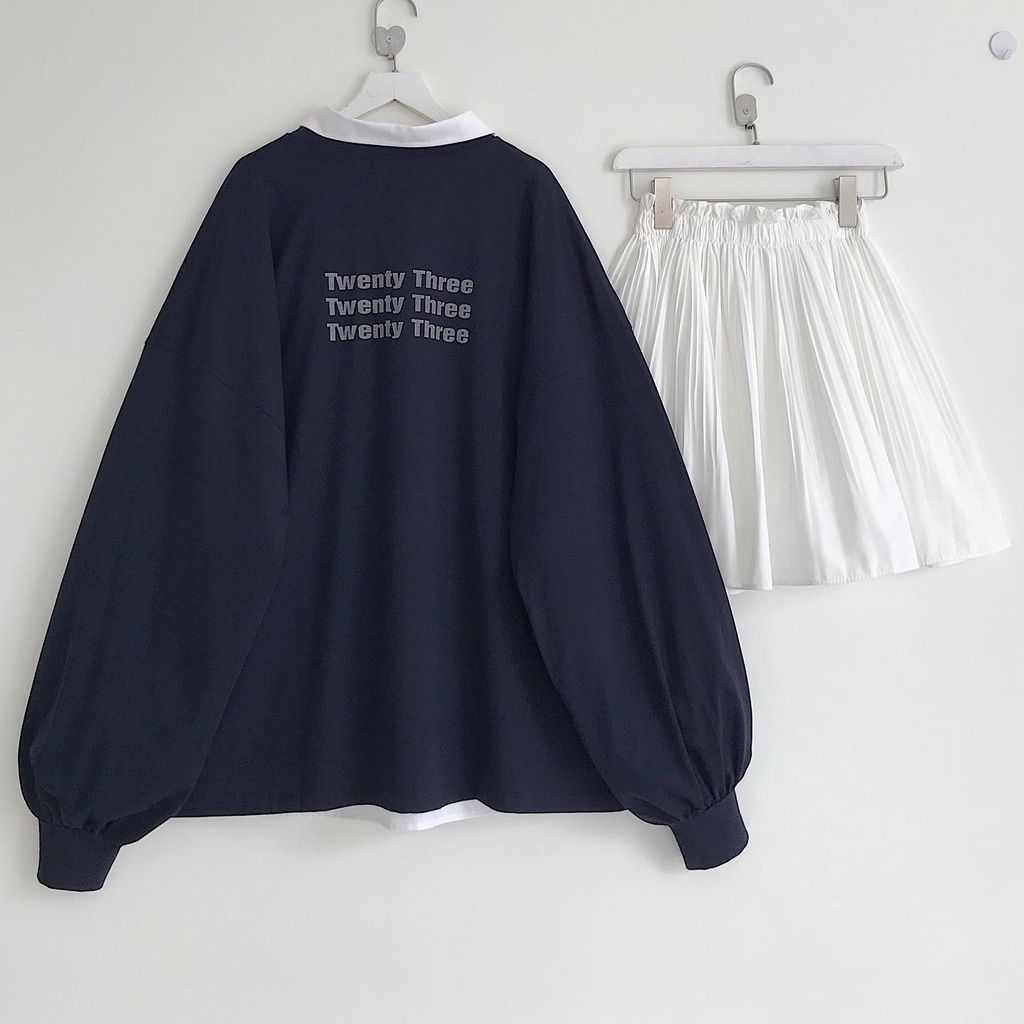 Áo Thun Nữ Tay Dài Form Rộng Chất Vải Cotton Siêu Bền Phông Nữ Basic TWENTY  3 Màu Trắng Đen Xanh Uniex  1894