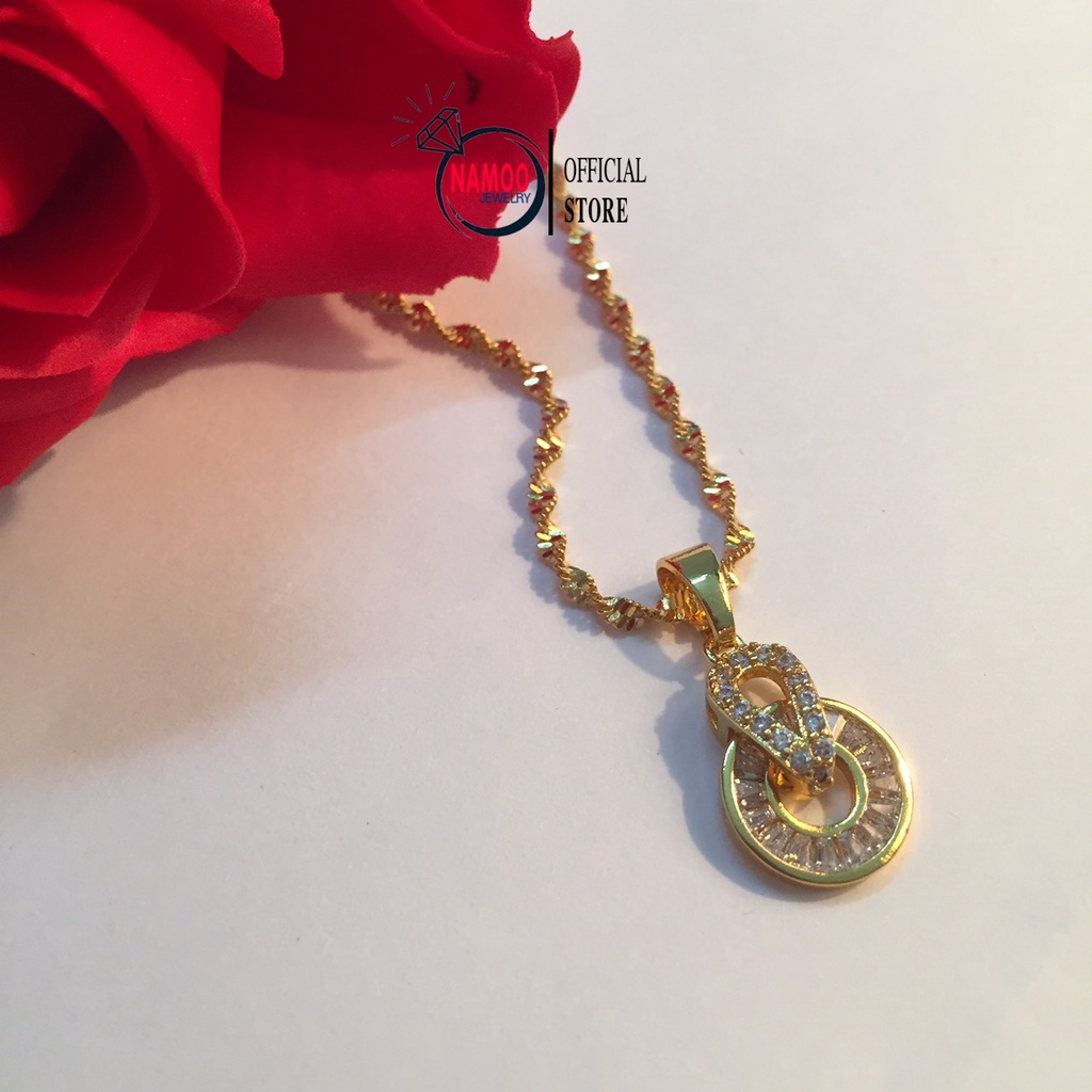 Vòng Cổ Đính Đá Nữ Bền Màu Mạ Vàng 18k V558 Namoo Jewelry