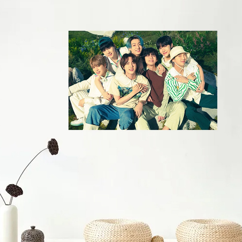 Bộ tranh đính đá tự làm 30x40cm hình nhóm nhạc BTS trang trí nội thất