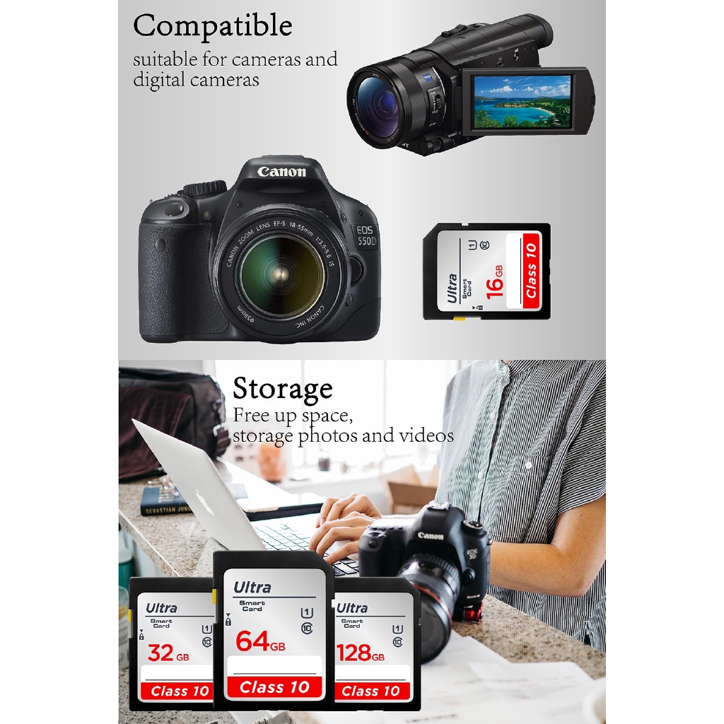 Thẻ Nhớ Sd 100% Sandisk Flash Tarjeta Sd 16gb 32gb Thẻ Nhớ 128gb | BigBuy360 - bigbuy360.vn
