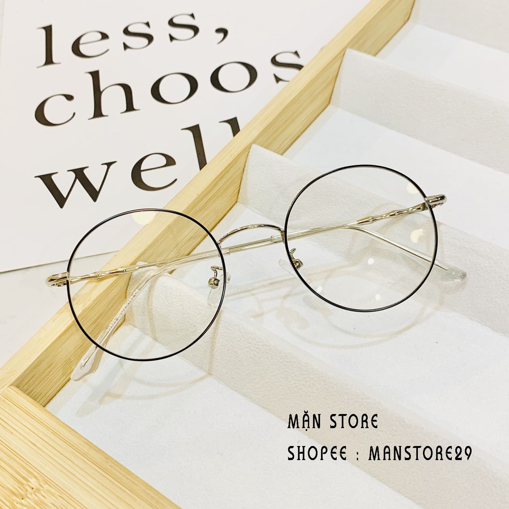 Gọng kính kim loại tròn ⚡𝑭𝑹𝑬𝑬𝑺𝑯𝑰𝑷⚡ mảnh Nobita Siêu xinh dễ đeo, Kính mắt MQ nhận lắp mắt cận 0-6 độ vào kính | BigBuy360 - bigbuy360.vn