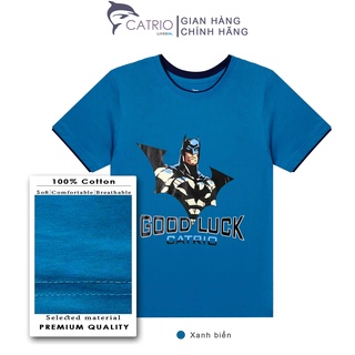 Áo thun cotton cộc tay mềm mát cho bé trai in Batman, siêu nhân goodluck 5-8 tuổi/ 9-12 tuổi. áo phông ngắn tay big size