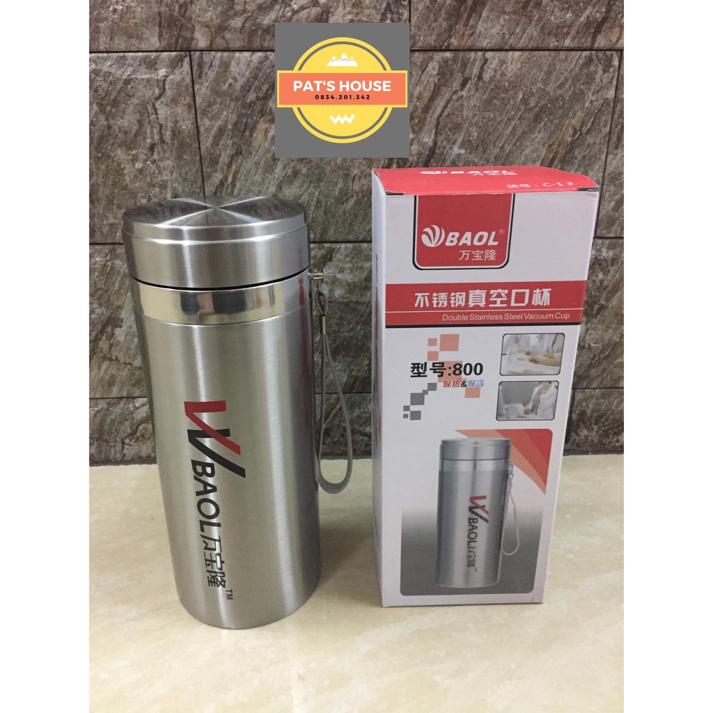 ✅[SIÊU RẺ] Bình giữ nhiệt inox cao cấp BAOL 800ml kèm túi giữ nhiệt tiện dụng đẹp mắt✅