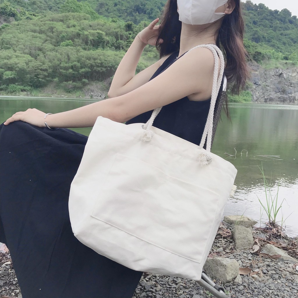 Túi tote vải canvas dây thừng Tadi house hot trend