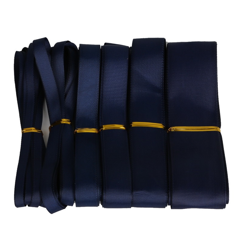 Cuộn Dây Ruy Băng Màu Xanh Navy 5 Yard 7-38mm Dùng Trang Trí Tiện Lợi