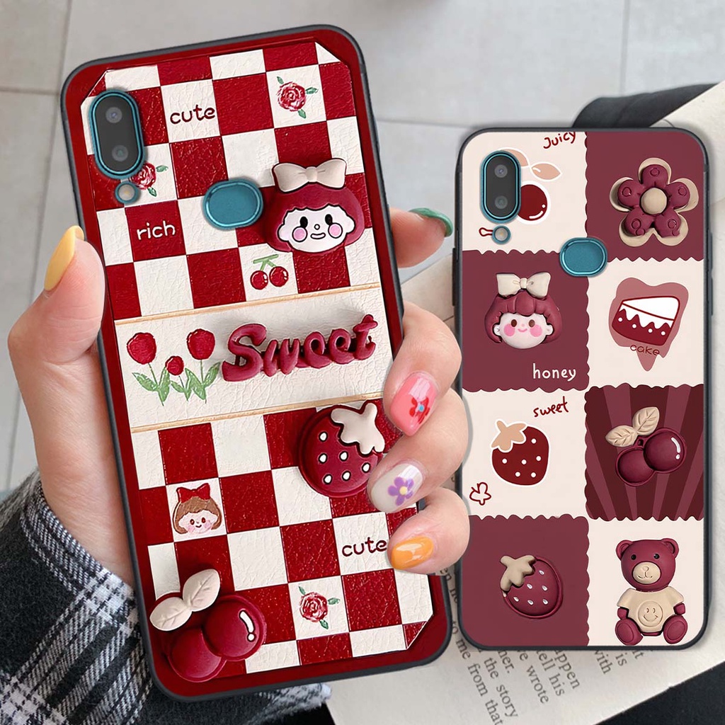 Ốp Samsung A10s in hình trái tim, caro kẹo ngọt đầy cá tính siêu đẹp siêu chất