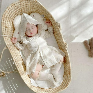Bộ Áo Liền Quần Và Nón Trùm Đầu In Hoa Dễ Thương Cho Bé Gái Sơ Sinh