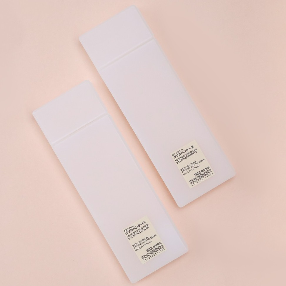 Hộp Bút Nhựa 2 Ngăn Trong Suốt Muji - Hàng Chính Hãng