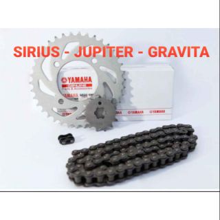 Nhông sên dĩa - bộ nhông xích Yamaha chính hãng cho Sirius Jupiter Gravita