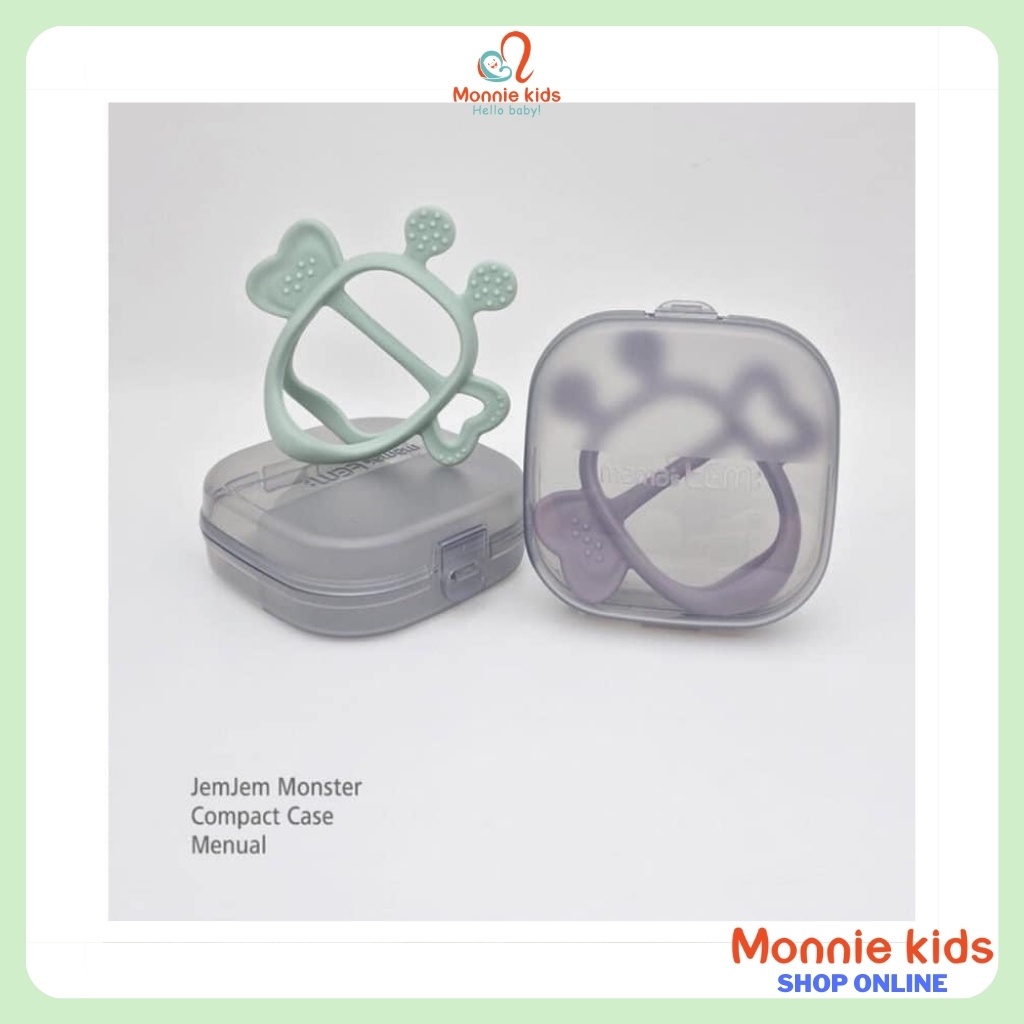 Gặm nướu cho bé JEMJEM MONSTER Mama's Tem 3m-18m, ngậm nướu platinum silicon - Monnie Kids