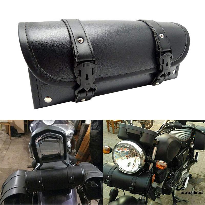 Motorcycle Bag Mounting Part For Harley Chopper Bobber Cruiser Bar Saddlebag Polyurethane Leather 29.5x9x12.5cm