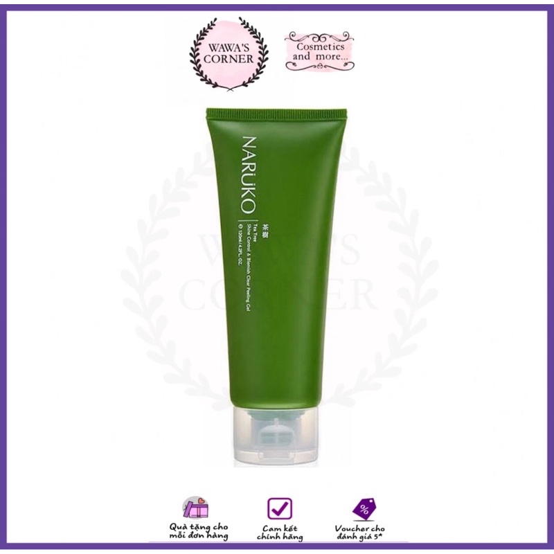 NARUKO - GEL TẨY DA CHẾT TRÀM TRÀ TEA TREE SHINE CONTROL &amp; BLEMISH CLEAR PEELING GEL