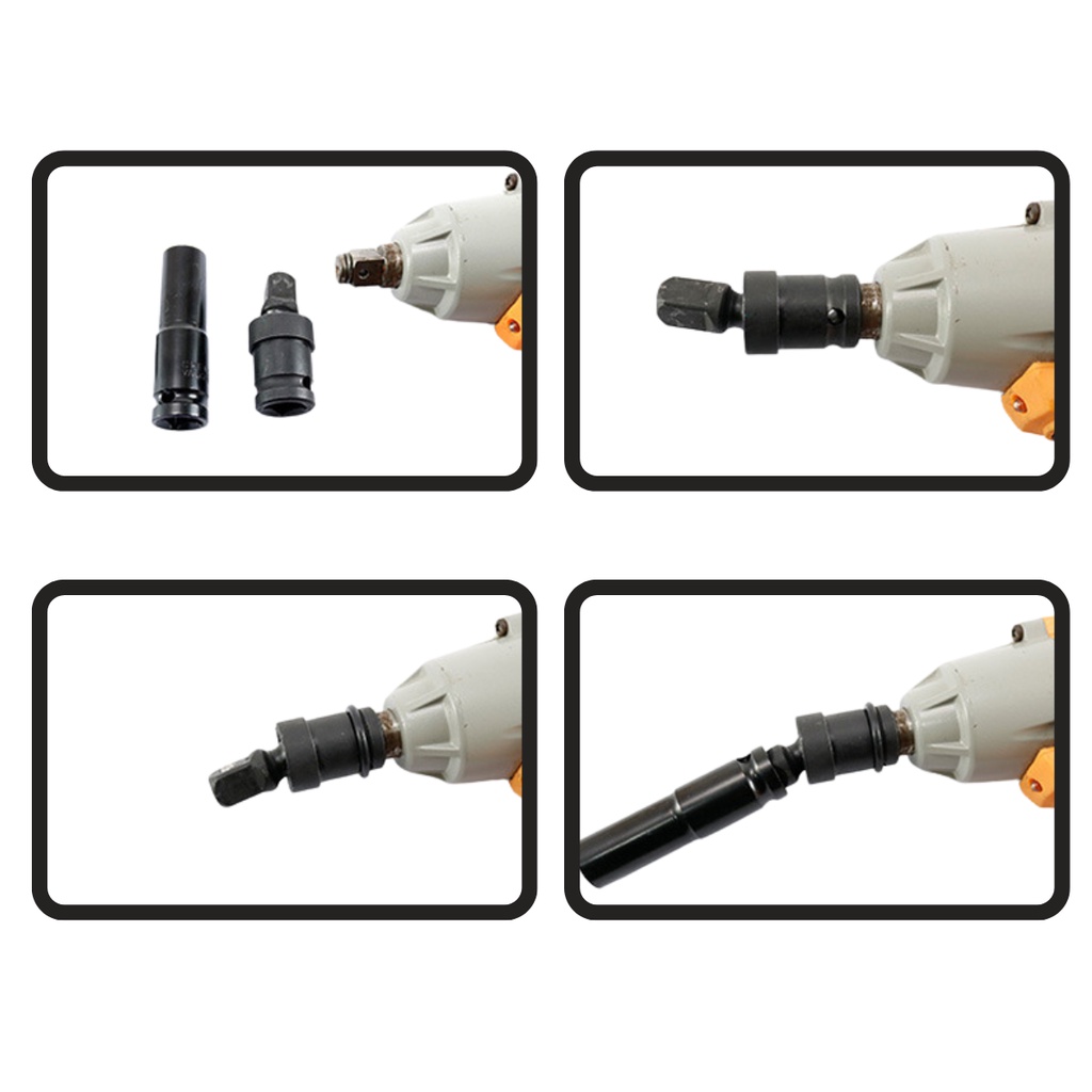Khớp nối chuyển cờ lê, đầu chuyển bulong 1/2 giúp mở ốc góc chết xoay 360 độ