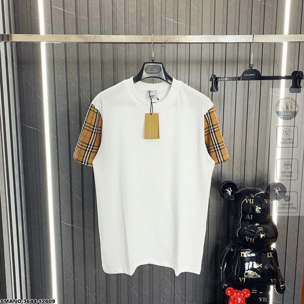 Áo thun BBR Tay Kẻ Vàng, Áo Phông Tay Lỡ Chất Cotton Cực Chất