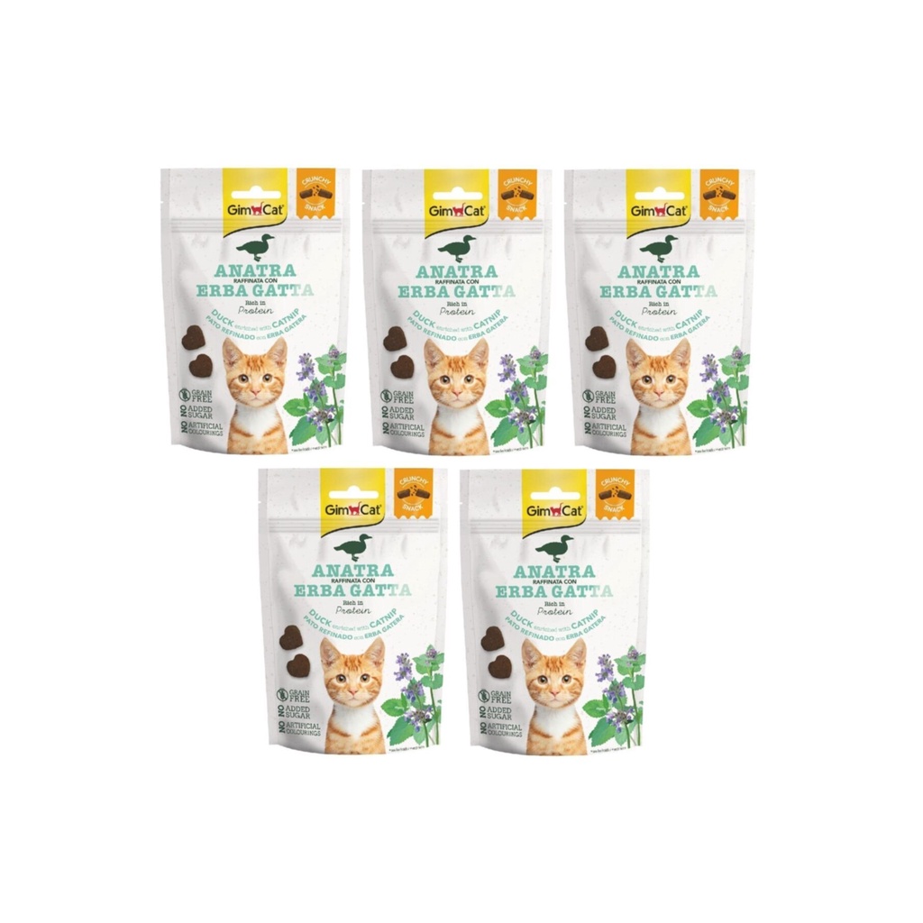 Snack cho mèo [FREESHIP] Treat Gimcat Crunchy Duck &amp; Catnip 50g - Thịt vịt và cỏ mèo huấn luyện mèo